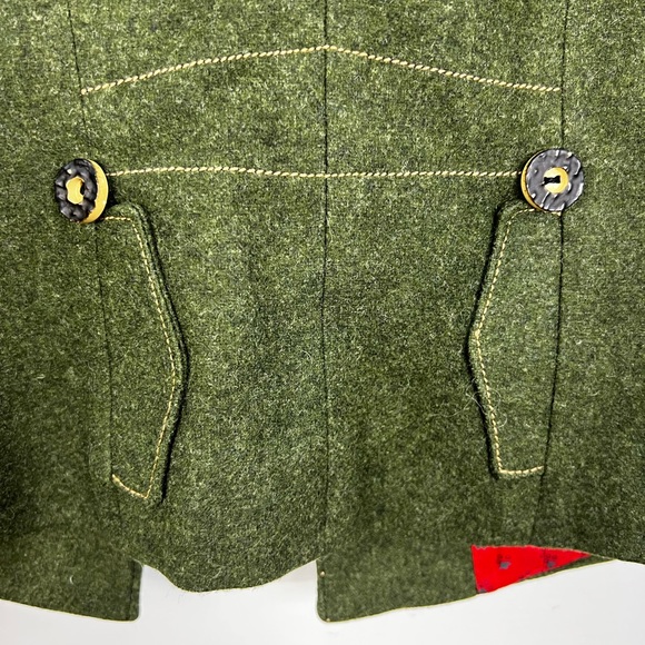Vtg 80s 90s pure wool laden green tyrol alpinecore fitted waistcoat vest EU 36 - Picture 9 of 17